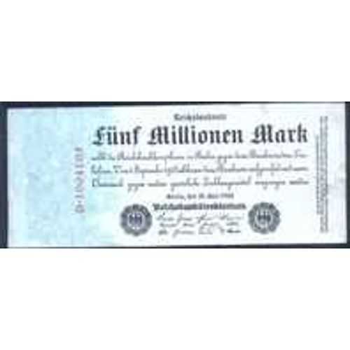 Allemagne = Billet Uniface  De 5 Millions De Marks, Année 1923.