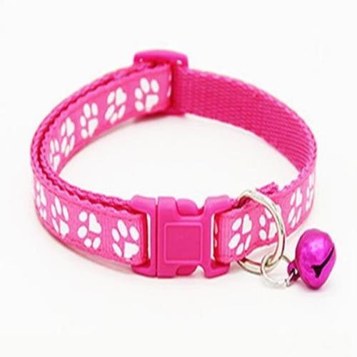 Collier Chien Chat Chiot Réglable Clip Sangle Animaux Rose