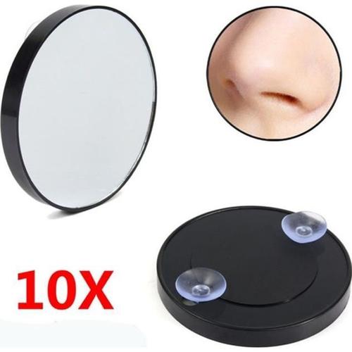 Miroir Grossissant X 10 Avec Ventouse Derriere Maquillage Epilation Multicolore