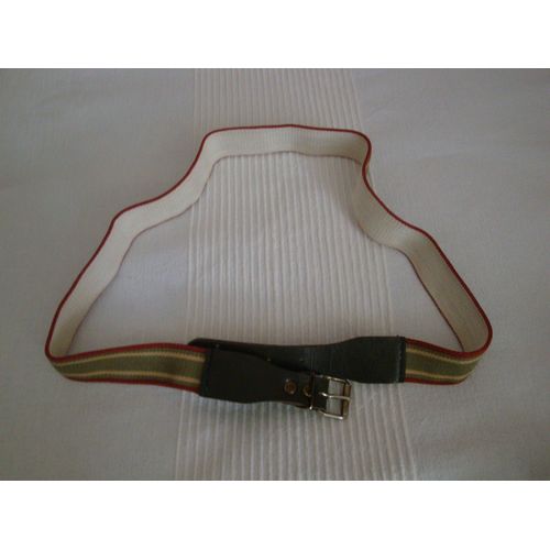 Ceinture Élastiquée Rayée Verte Et Brique Boucle Métal Sur Simili Vert 16-18 Ans