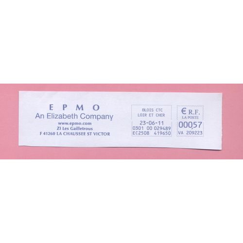 Ema Empreinte Machine À Affranchir Postage Meter Footprint Epmo An Elizabeth Company 0,57 Euro 23.06.11 France