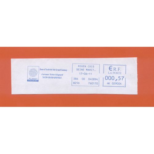 Ema Empreinte Machine À Affranchir Postage Meter Footprint Planetpharma Grand Quevilly 76 0,57 Euro 17.06.11 France
