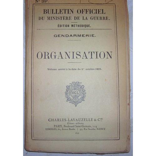 Livre Militaire De 1929 Gendarmerie Organisation