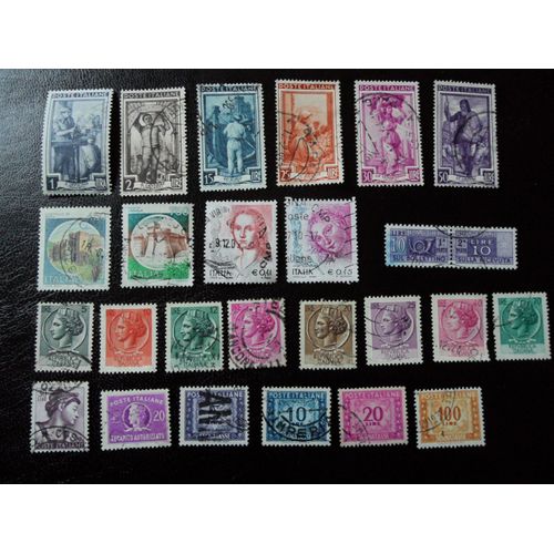 26 Timbres Oblitérés D'italie