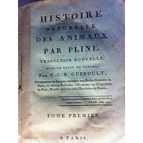 Histoire Naturelle Des Animaux. Traduction Nouvelle Avec Le Texte En Regard Par P.-C.-B. Gueroult