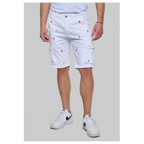 Short Cargo À Motifs Blanc Homme