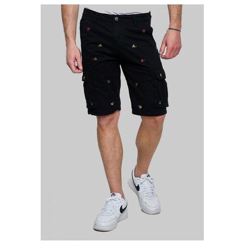 Short Cargo À Motifs Noir Homme