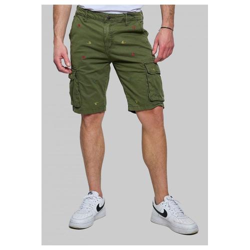 Short Cargo À Motifs Vert Homme