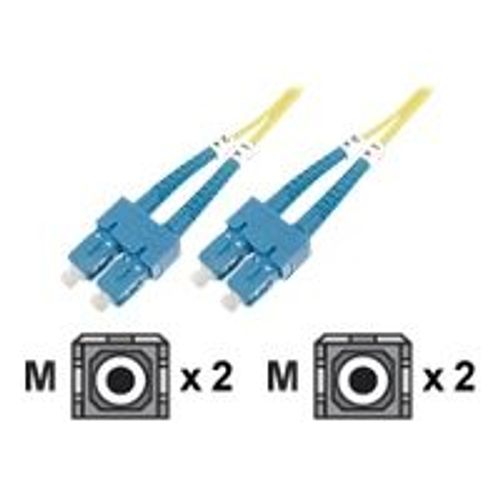 DIGITUS - Cordon de raccordement - mode unique SC (M) pour mode unique SC (M) - 2 m - fibre optique - 9 / 125 micromètres - OS1 - sans halogène - jaune
