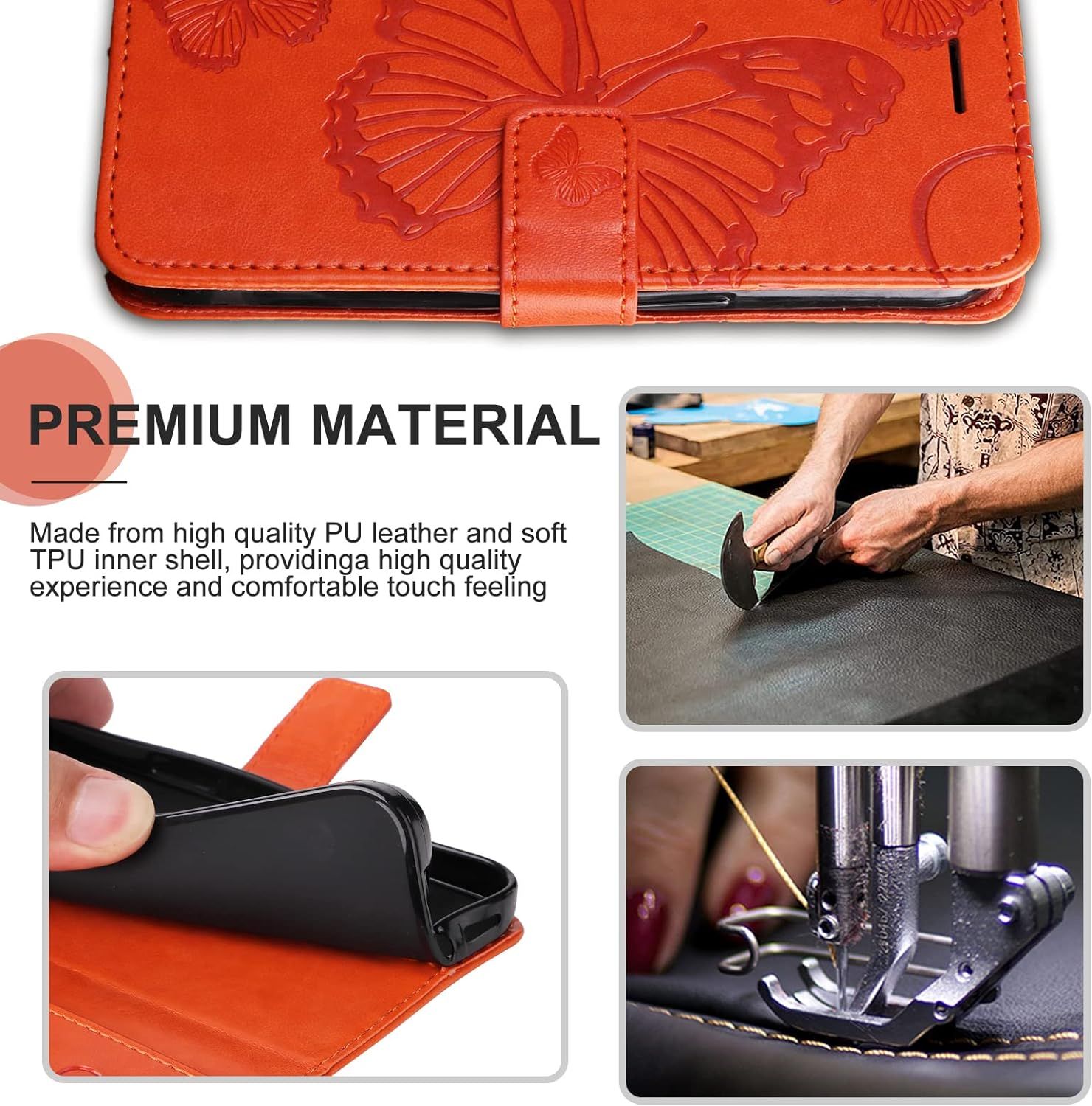 Coque Pour Galaxy S22 Plus, Papillon Imprim Housse En Cuir... - 2