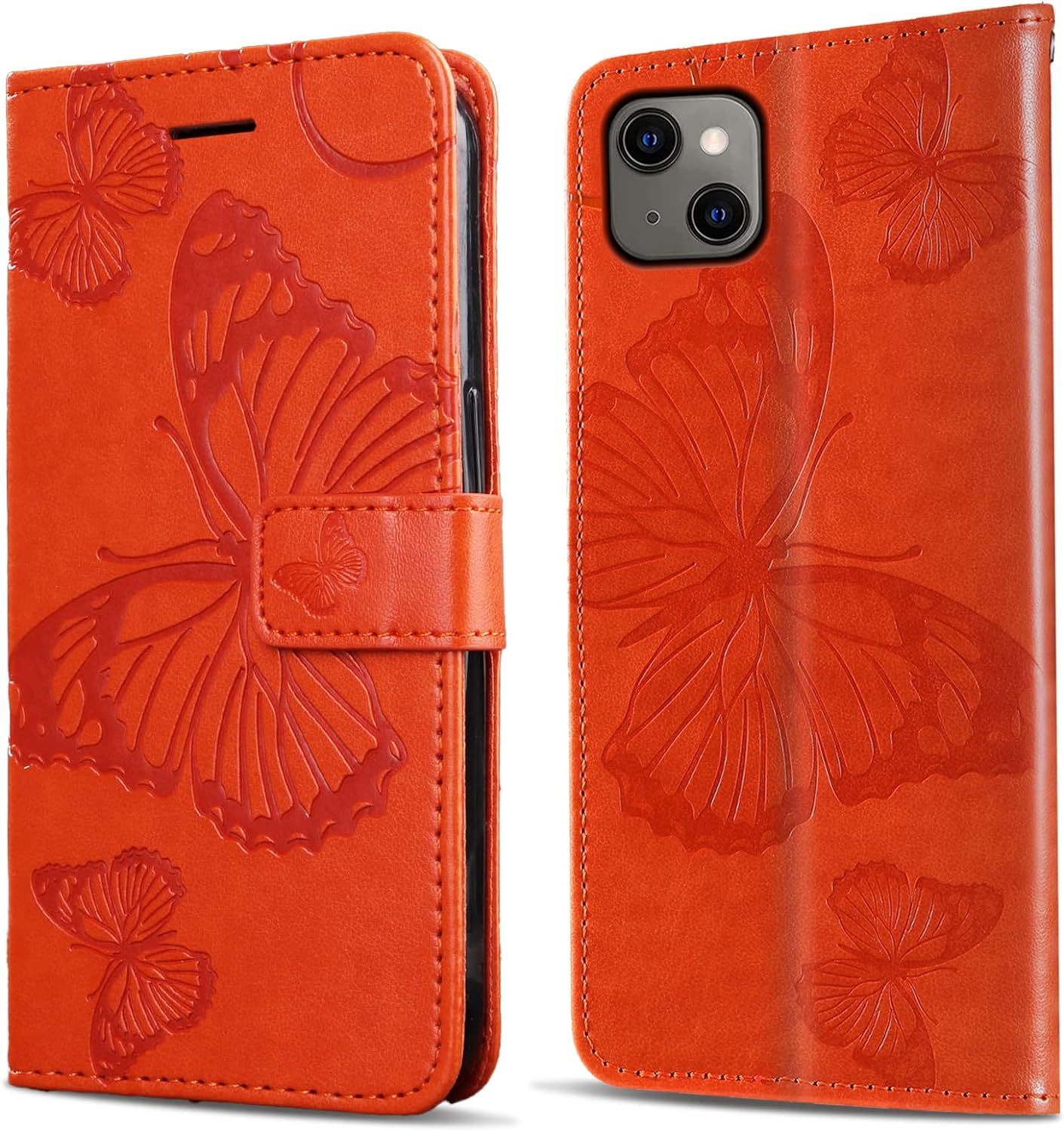 Coque Pour Iphone 13 Mini, Papillon Imprim Housse En Cuir ...
