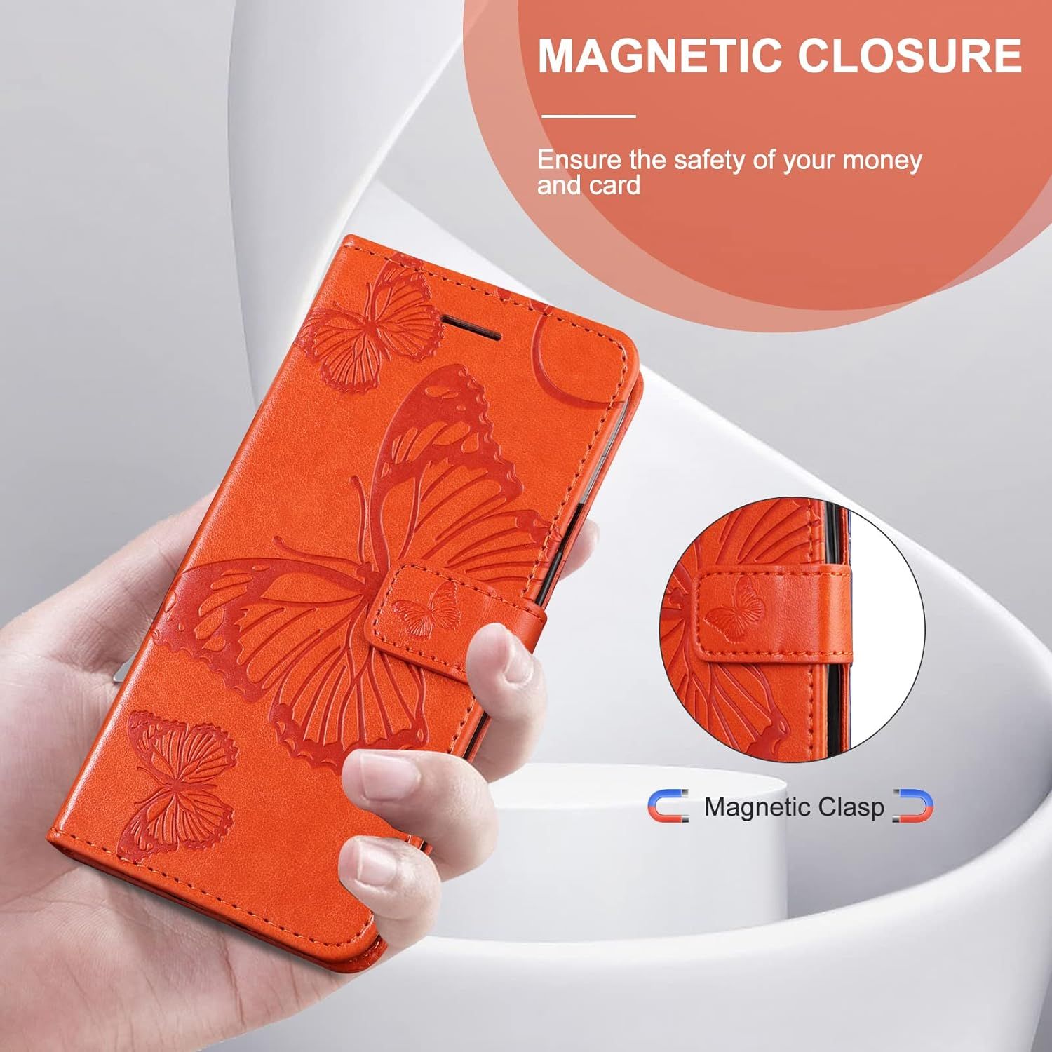 Coque Pour Iphone 13 Mini, Papillon Imprim Housse En Cuir ... - 5