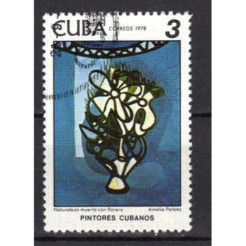 Cuba 1978 : Nature Morte Avec Des Fleurs - Timbre Oblitéré