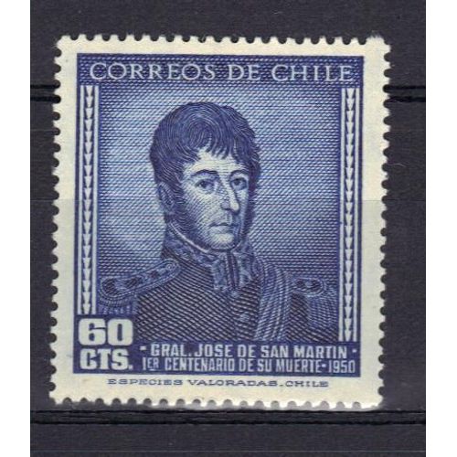 Chili 1951 : San Martin - Timbre Neuf*