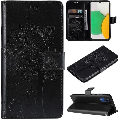 Coque Pour Samsung Galaxy A03 Core, Etui Samsung A03 Core, Antichoc Tpu Housse Cuir Flip Case Portefeuille Etui Rabat [Magn¿¿Tique] Coque De Protection Fentes Pour Cartes Cover (Noir)