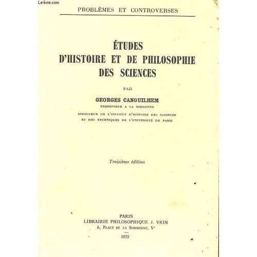 Etudes D'histoire Et De Philosophie  Des Sciences
