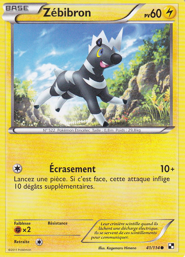 Carte Pokemon Noir Blanc N 41 Zebibron A Collectionner Rakuten