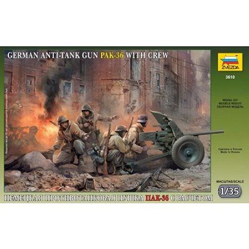 Maquette Canon Pak 36 Avec Figurines-Zvezda