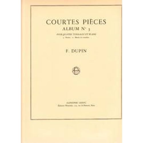Courtes Pièces 4 Timbales Et Piano Volume 3