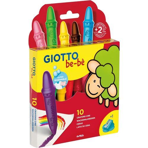 Giotto Crayon Cire Couleur Giotto Be-Bè + 1 Taille-Crayon Étui De 10