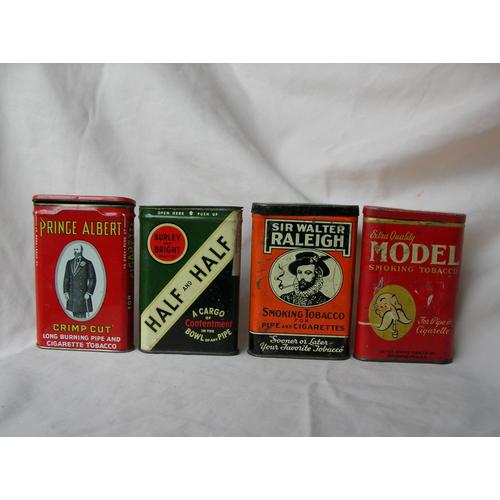 Ww2 Us Lot De 4 Boites De Tabac Vide En Métal Américaines " Model Half And Half Raleigh P. Albert "