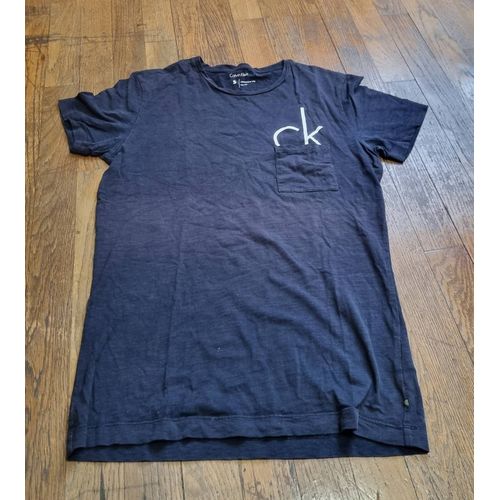 T-Shirt Manche Courte Calvin Klein Gris Foncé Taille 36