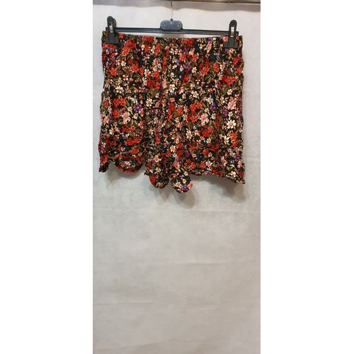 Short D'ete Noir Fleur Femme Zeva Paris Taille Du 38 Au 42