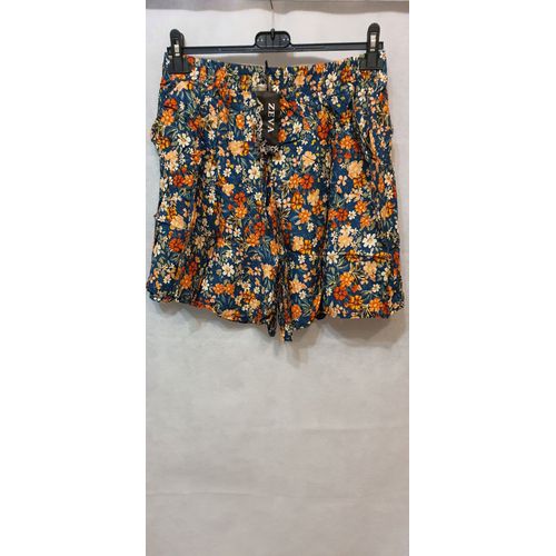 Short D'ete Vert Fleur Femme Zeva Paris Taille Du 38 Au 42