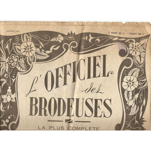 L'officiel Des Brodeuses  - Janvier 1950