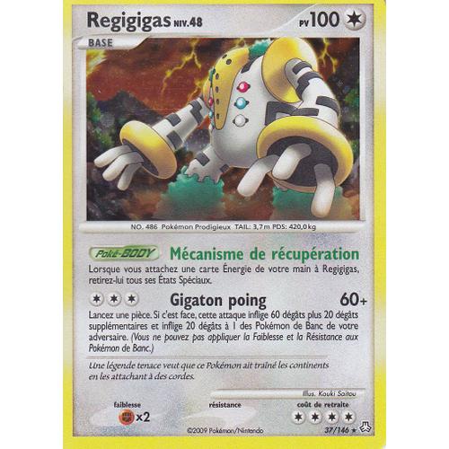 Carte Pokémon Diamant & Perle - Eveil Des Légendes N° 37 " Regigigas ", Fond Brillant, À Collectionner