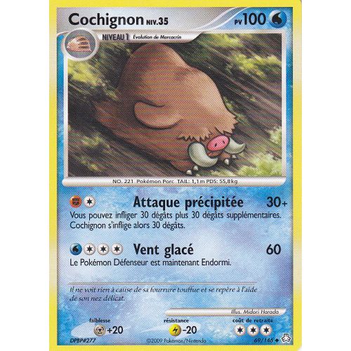 Carte Pokémon Diamant & Perle - Eveil Des Légendes N° 69 " Cochignon ", À Collectionner