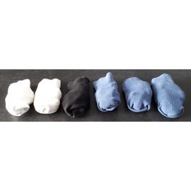Lot De 6 Paires De Chaussettes Forme Tube - Coton/Polyester Légèrement Extensible - Taille 39 - 2 Paires Blanches + 1 Paire Noire + 3 Paires Bleues