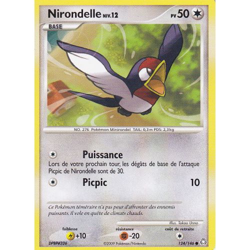 Carte Pokémon Diamant & Perle - Eveil Des Légendes N° 124 " Nirondelle ", À Collectionner