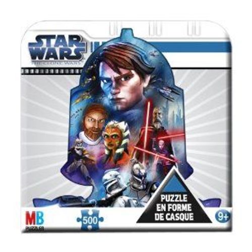 Hasbro - Mb Puzzle - 1010 - Puzzle Enfant - Boîte Métal Star Wars - 500 Pièces - L'attaque Des Clones