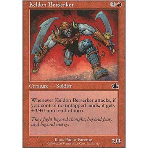 Berserker Kelde ( Keldon Berserker ) - Magic Mtg - Prophetie Vf E 93 - C