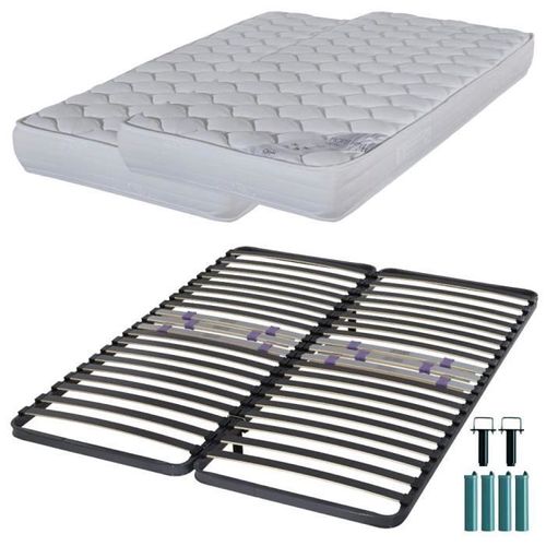 Matelas Mousse + Sommier C223 160x200 Montana - Hauteur 18 Cm - Soutien Équilibré