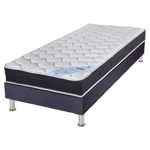 Matelas Ressort + Sommier Omega Volcan 80x190 Rubis - H. 21 Cm - Soutien Très Ferme