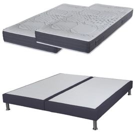 Matelas Mousse + Sommier Sr15 Volcan 2x90x190 Myriade - H. 21 Cm - Soutien Équilibré