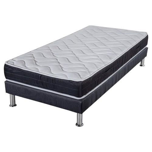 Matelas Mousse + Sommier Sr9 Deco 90x190 Malta - Hauteur 20 Cm - Soutien Très Ferme
