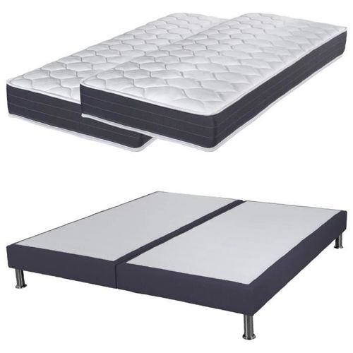 Matelas Ressort + Sommier Sr15 Volcan 2x90x190 Record - H. 20 Cm - Soutien Ferme