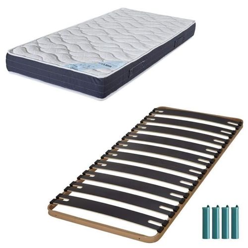 Matelas Mousse + Sommier Métal C310 90x190 Melior - Hauteur 20 Cm - Soutien Ferme