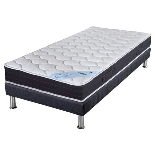 Matelas Ressort + Sommier Sr9 Deco 80x200 Rubis - Hauteur 21 Cm - Soutien Très Ferme