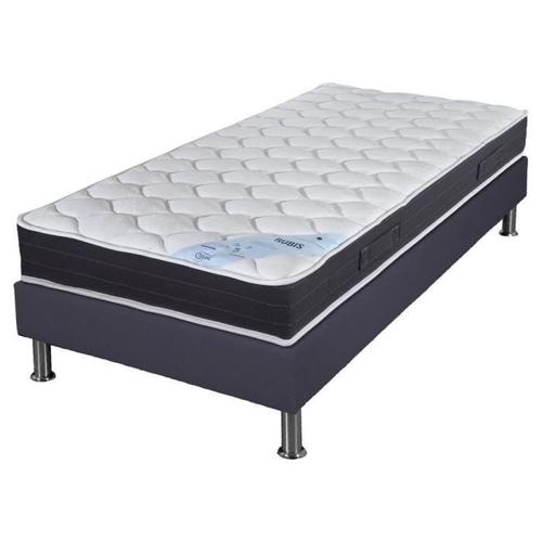 Matelas Ressort + Sommier Sr15 Volcan 80x200 Rubis - H. 21 Cm - Soutien Très Ferme