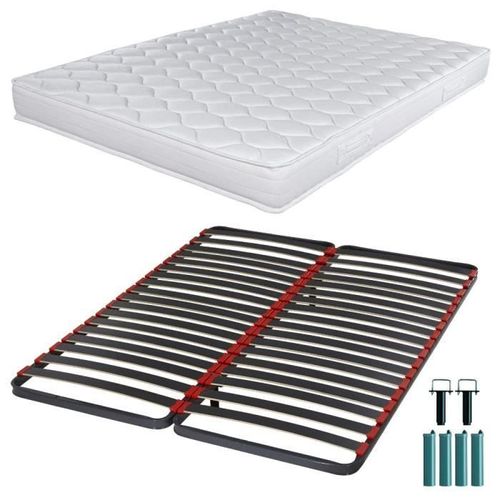 Matelas Mousse + Sommier C39 160x200 Montana - Hauteur 18 Cm - Soutien Équilibré