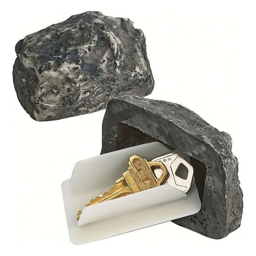 Hide-a-Spare-Key Faux rocher – Aspect et sensation de vraie pierre – Sans danger pour le jardin ou la cour, le géocaching