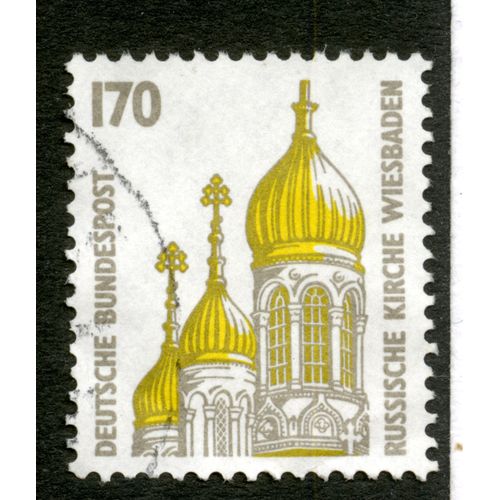 Timbre Oblitéré Deutsche Bundespost, Russische Kirche Wiesbaden, 170