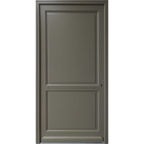 Porte D'entrée Bois Pleine, Elixir, Vert Ral7002, H,215xl,90 P,gauche + Poignée Et Barillet (ref010723no) Cote Tableau Gd Menuiseries