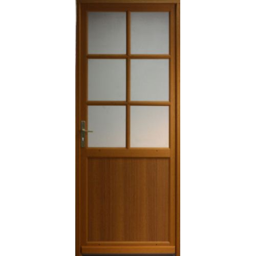 porte De Service Bois Vitree Naxos, H,200xl,80 P, Droit + Poignee Et Barillet (ref 01245f924) Cotes Tableau Gd Menuiseries