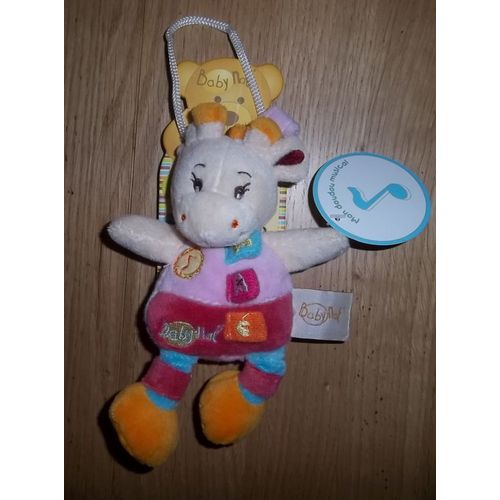 Doudou Girafe Babynat Mae Baby Nat Musical Pantin Avec Musique  19cm Vache