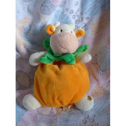 Vache Doudou Fruit Beige Orange Rose Vert Baby Nat 20 Cm